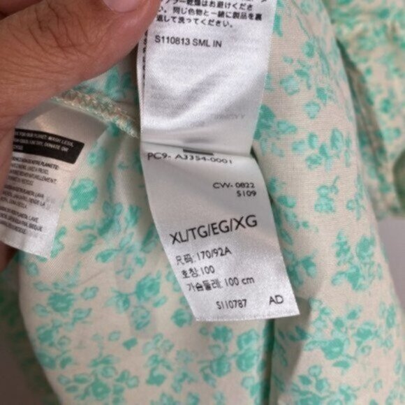 Levi's Women Green Floral Electric Dolci Baby Doll Dress Size XL - Picture 7 of 12